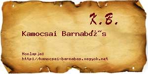 Kamocsai Barnabás névjegykártya